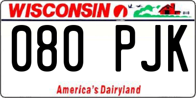 WI license plate 080PJK