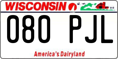 WI license plate 080PJL