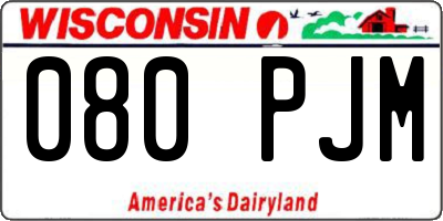 WI license plate 080PJM