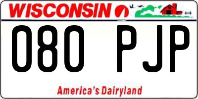 WI license plate 080PJP
