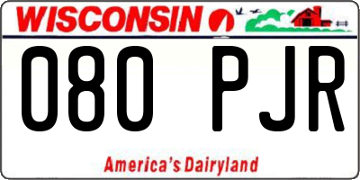 WI license plate 080PJR