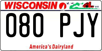 WI license plate 080PJY