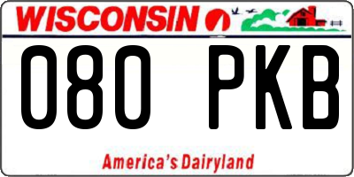 WI license plate 080PKB
