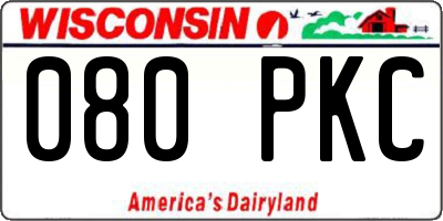 WI license plate 080PKC