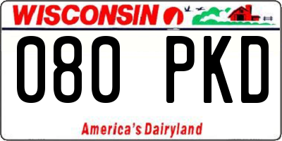 WI license plate 080PKD