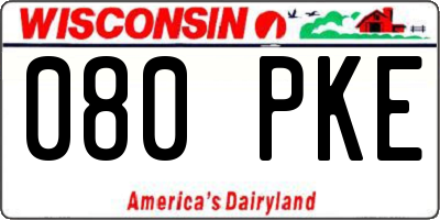 WI license plate 080PKE
