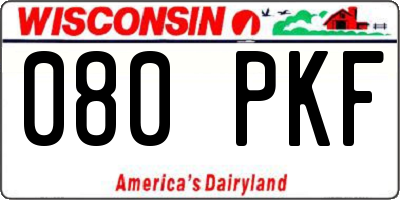 WI license plate 080PKF