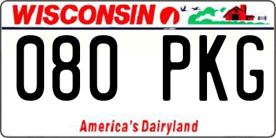 WI license plate 080PKG