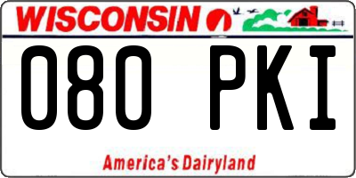 WI license plate 080PKI