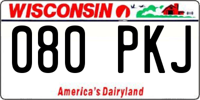WI license plate 080PKJ