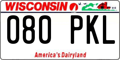 WI license plate 080PKL