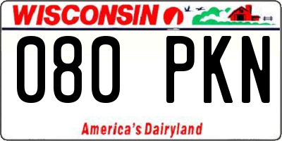 WI license plate 080PKN