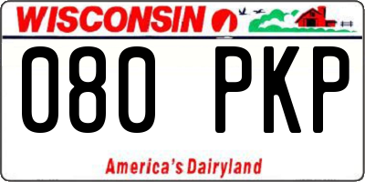 WI license plate 080PKP