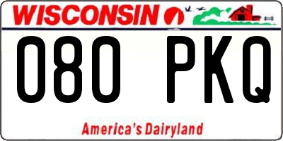 WI license plate 080PKQ