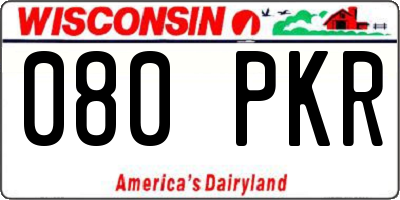 WI license plate 080PKR