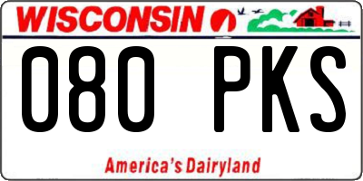 WI license plate 080PKS