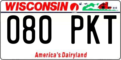 WI license plate 080PKT