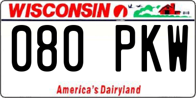 WI license plate 080PKW