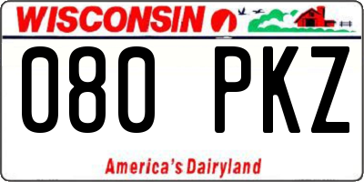 WI license plate 080PKZ