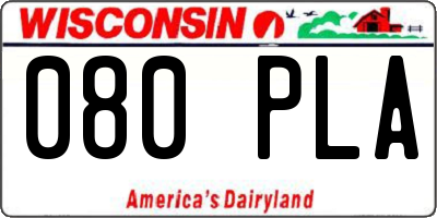 WI license plate 080PLA