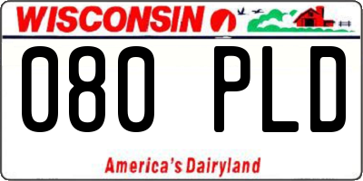 WI license plate 080PLD