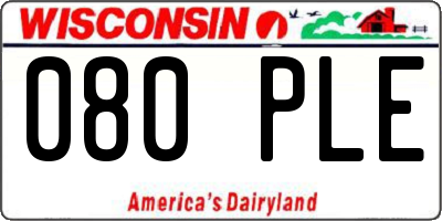 WI license plate 080PLE