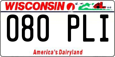 WI license plate 080PLI