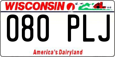 WI license plate 080PLJ