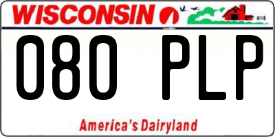 WI license plate 080PLP