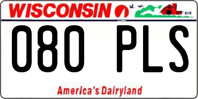 WI license plate 080PLS