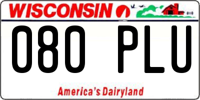 WI license plate 080PLU