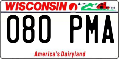 WI license plate 080PMA