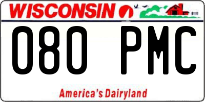 WI license plate 080PMC