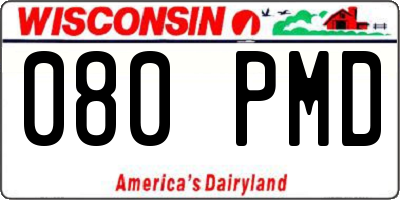 WI license plate 080PMD