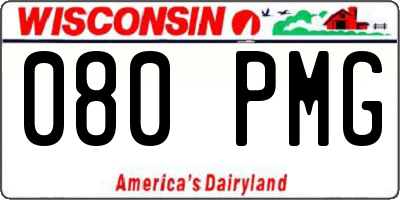WI license plate 080PMG