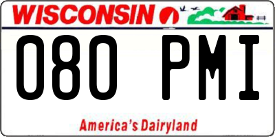 WI license plate 080PMI