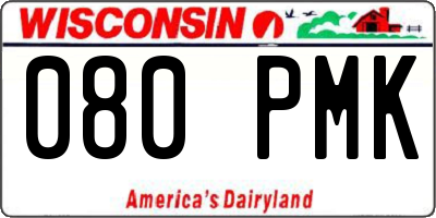 WI license plate 080PMK