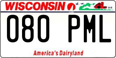WI license plate 080PML