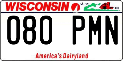 WI license plate 080PMN