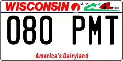 WI license plate 080PMT