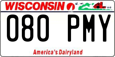 WI license plate 080PMY