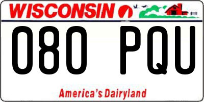 WI license plate 080PQU