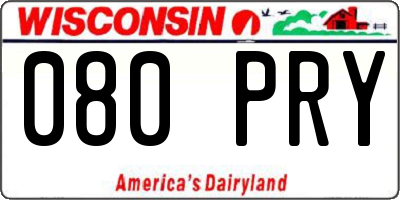WI license plate 080PRY