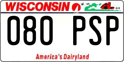 WI license plate 080PSP