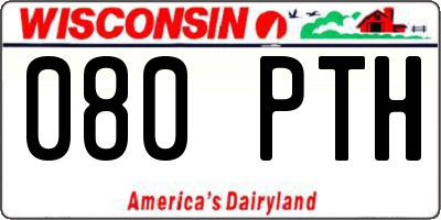 WI license plate 080PTH