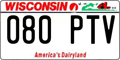 WI license plate 080PTV