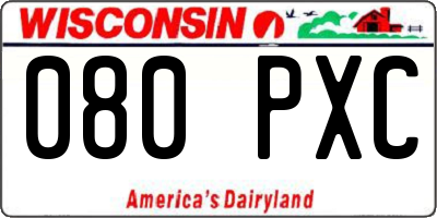 WI license plate 080PXC