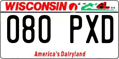 WI license plate 080PXD