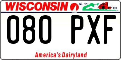 WI license plate 080PXF