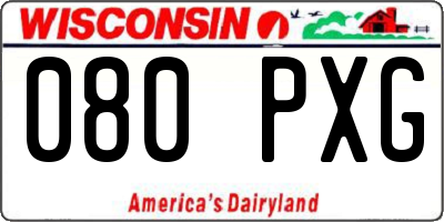 WI license plate 080PXG